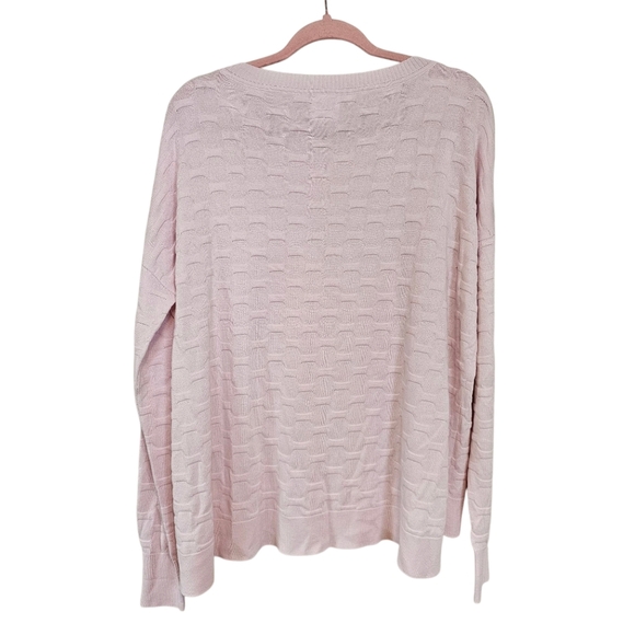 Planet By Lauren G Honeycomb Baby Pink One Size Oversized Knit Sweater - Picture 2 of 8
